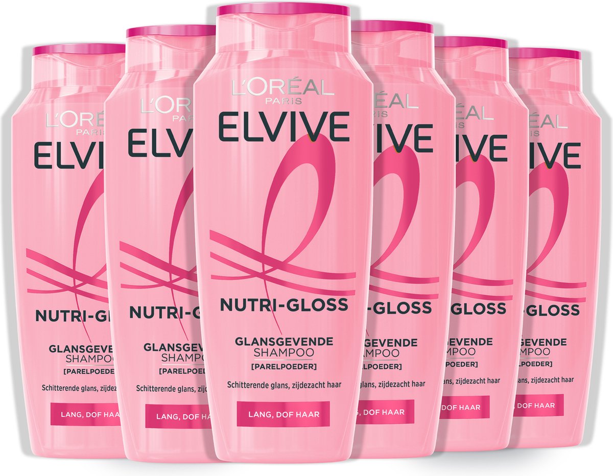 6x L'Oréal Elvive Nutri Gloss Shampoo 250 ml