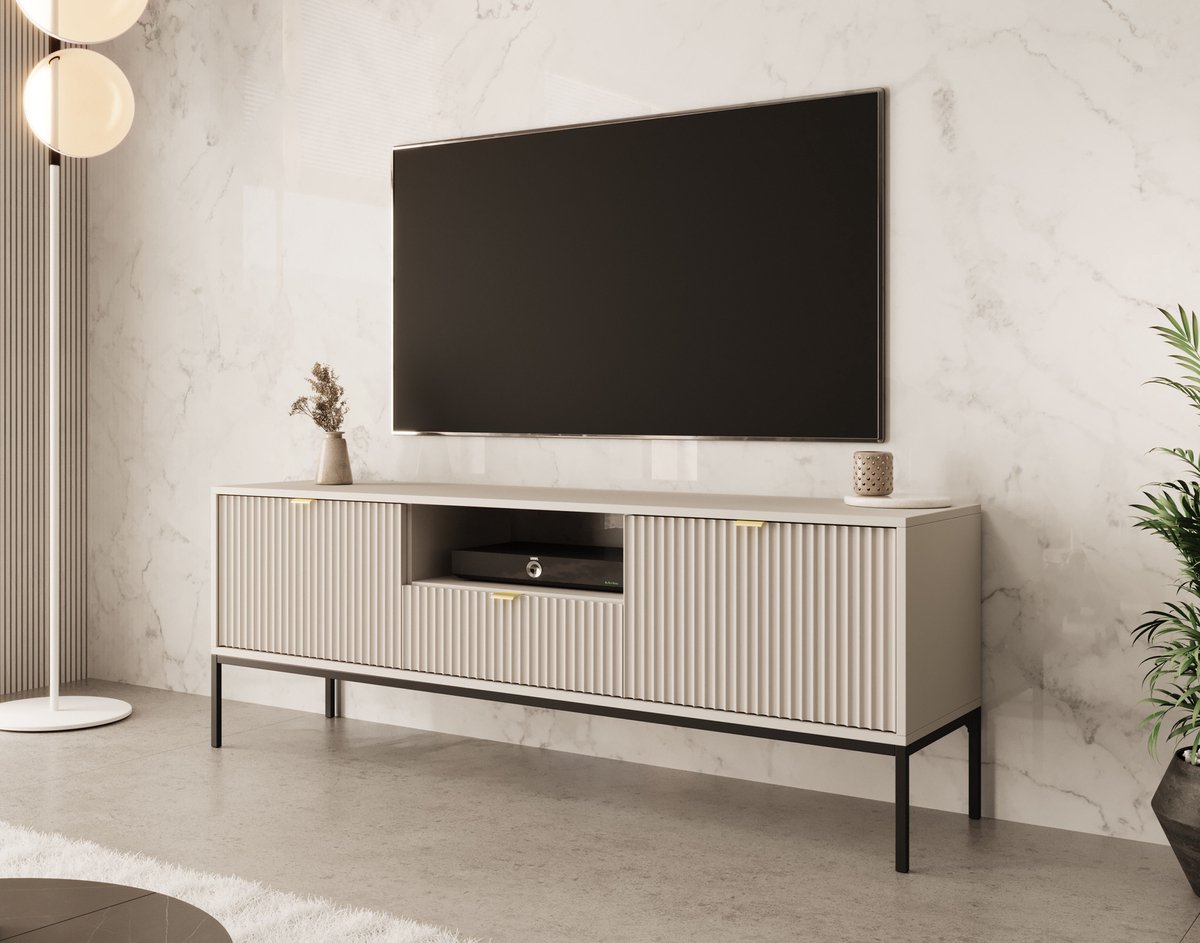 Meubella TV-Meubel Navil - Beige - 154 cm