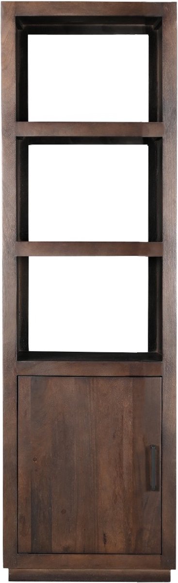 Livingfurn - Boekenkast Bruin Mangohout - 45x60x200cm - Jaxx