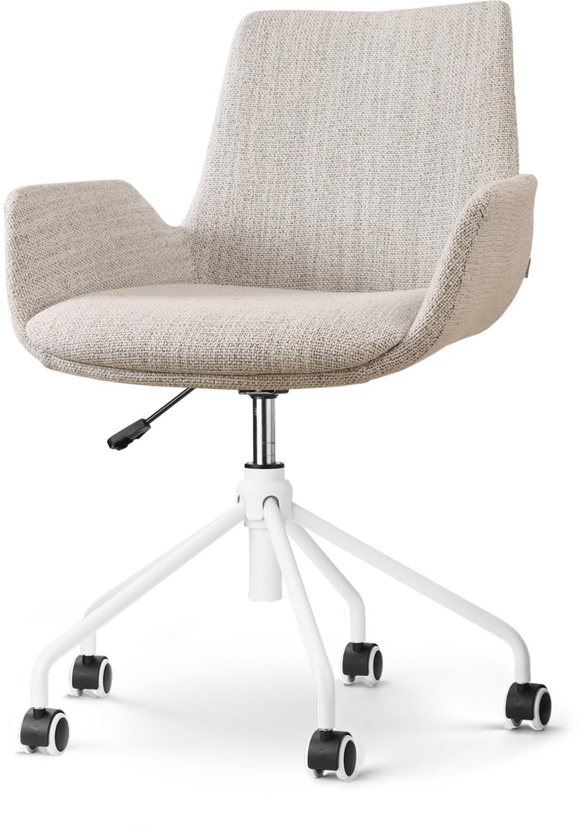 Nolon Nout-Eef Bureaustoel Beige Gemêleerd - Armleuning - Wit