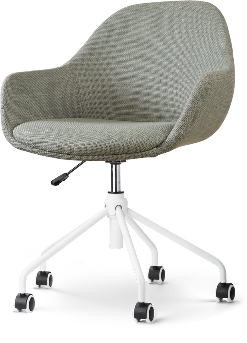 Nolon Nout-Mae Bureaustoel Groen - Armleuning - Wit Onderstel