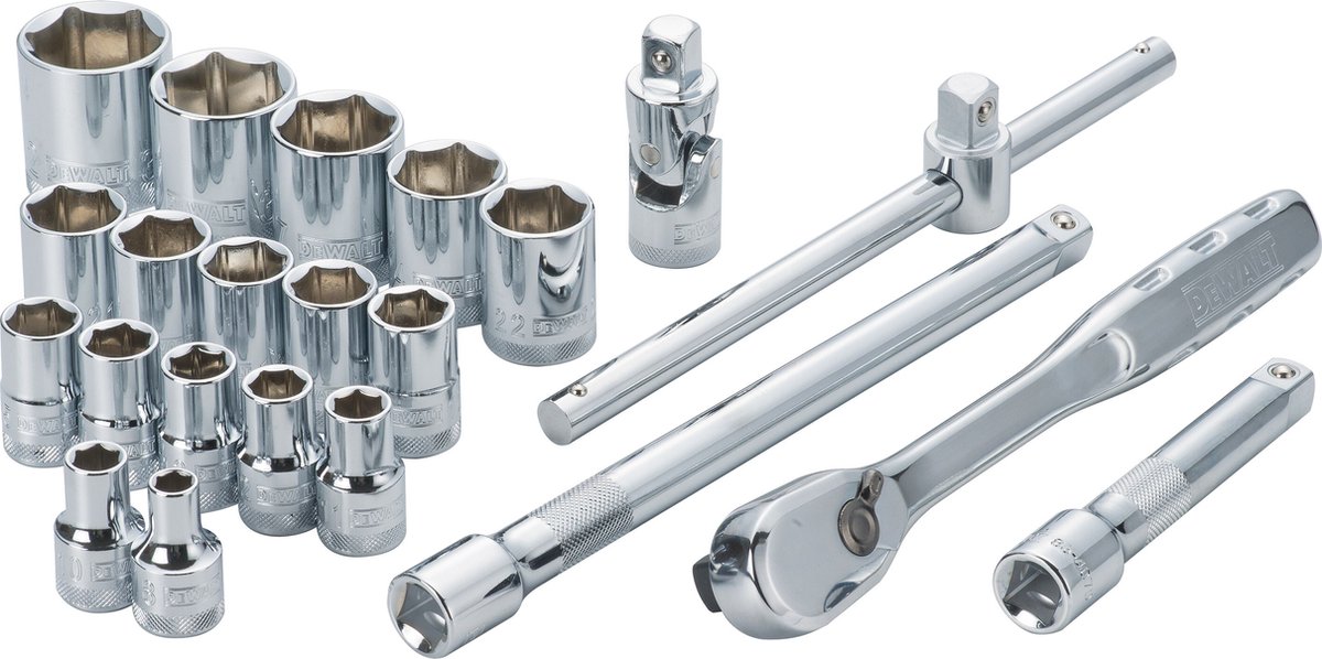 DeWalt DWMT19241-1 | GEREEDSCHAPSSET | METRISCHE DOPSLEUTELSET | 22 Delig - DWMT19241-1