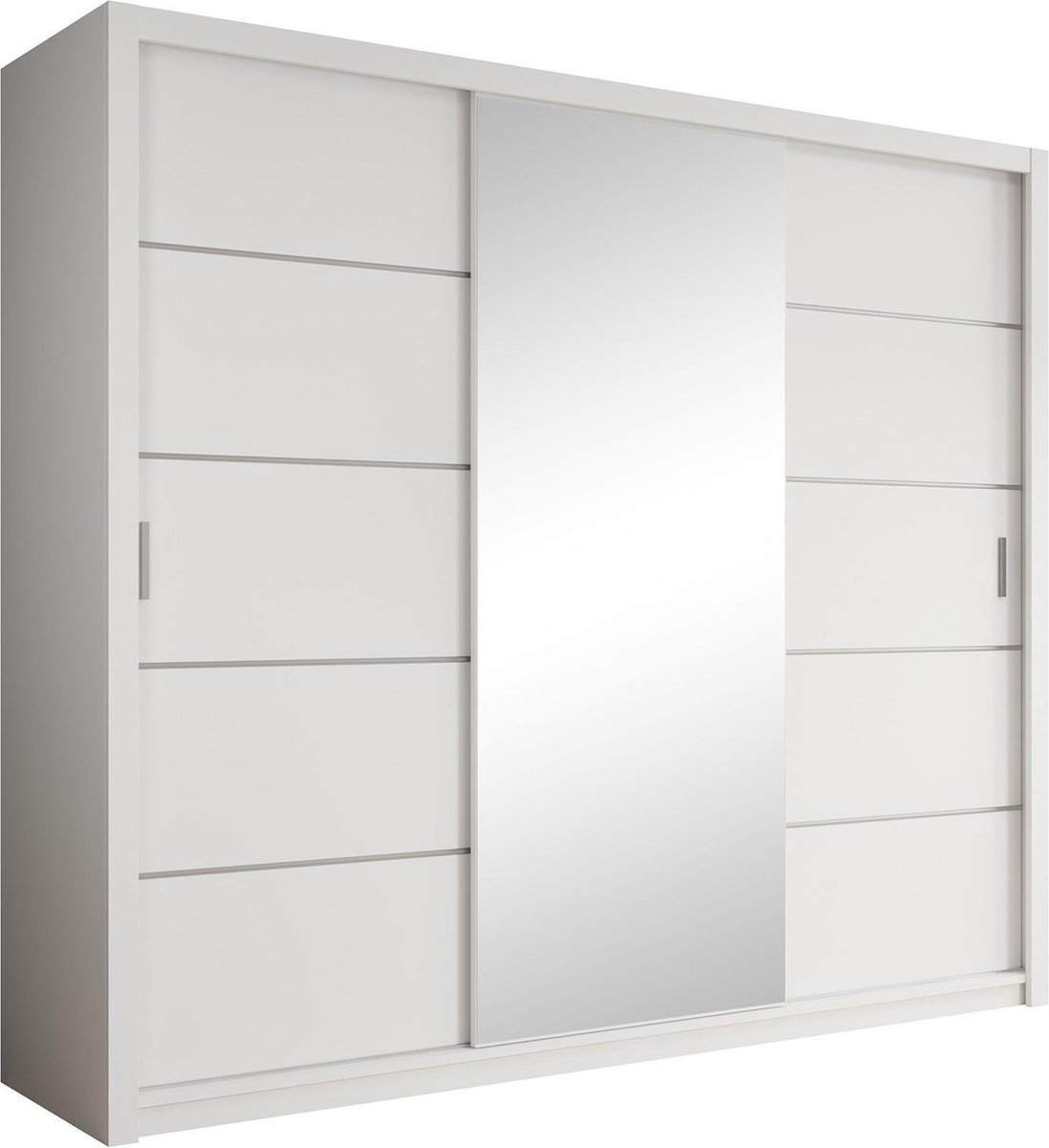 Meubella Kledingkast Blake - Wit - 250 cm - Met spiegel