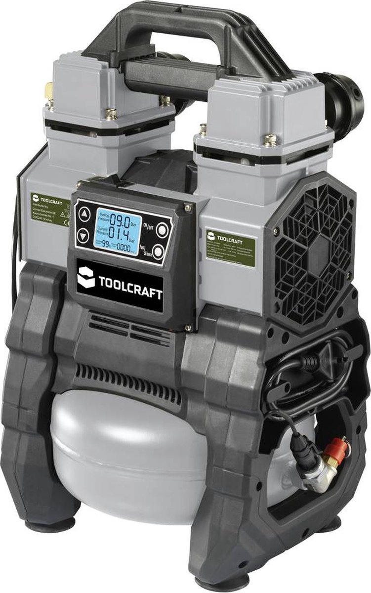 TOOLCRAFT TO-7858587 Persluchtcompressor 18 VDC/230 VAC 9 bar
