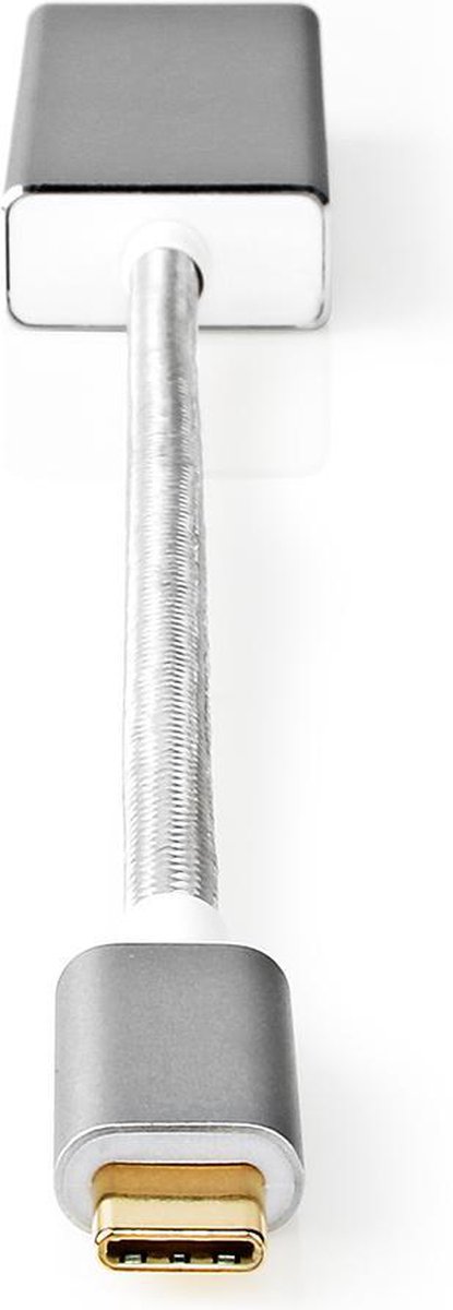 Nedis CCTB64450AL02 Usb-adapter Usb 3.2 Gen 1 Usb-c™ Male Displayport Female 5 Gbps 0.20 M Rond Verguld Gebreid / Nylon Zilver Cover Window Box