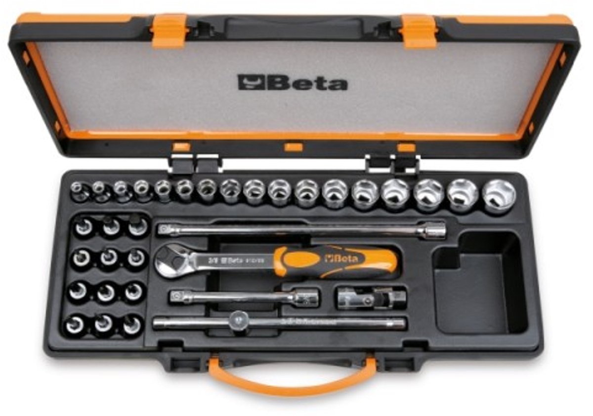 Beta Doppendoos met 17 dopsleutels, 12 schroevendraaier-doppen en 5 toebehoren 910B/C29 - 009100945