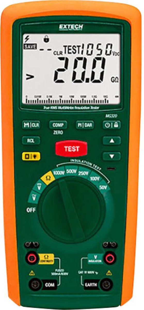 Extech MG320 Isolatiemeter 50 V, 100 V, 250 V, 500 V, 1000 V 20 GΩ