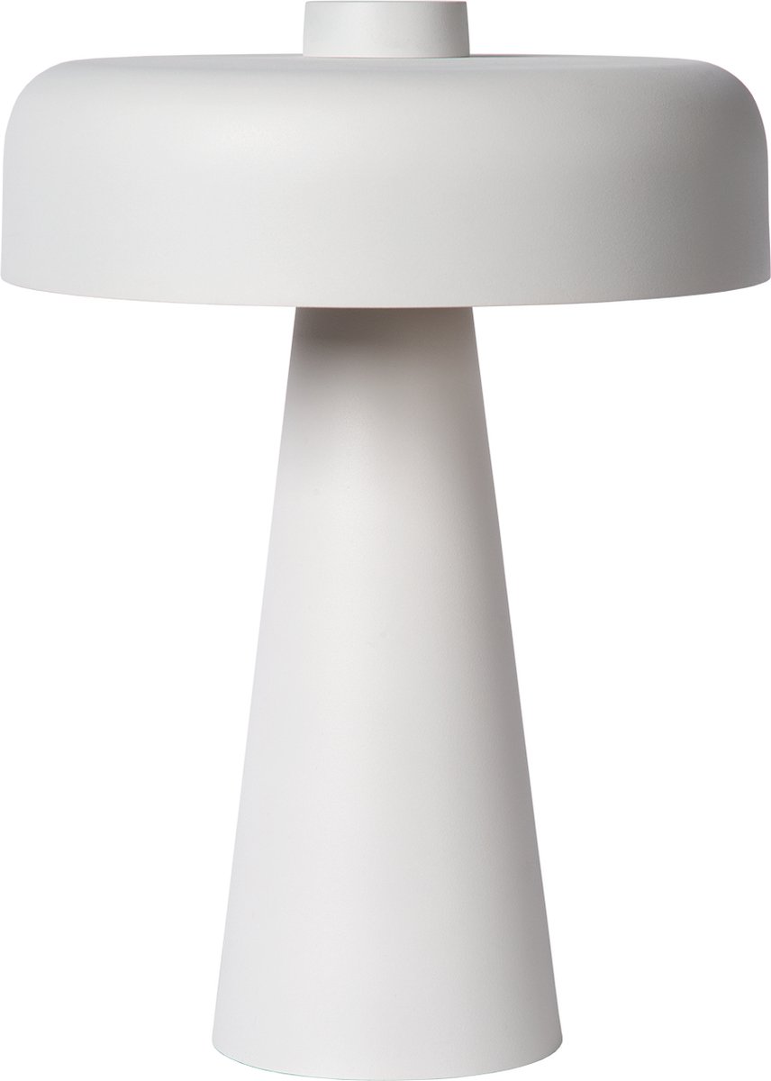 Atmooz Tafellamp Ocana - Wit en Goud - Ø 30 cm - Metaal - Paddenstoel