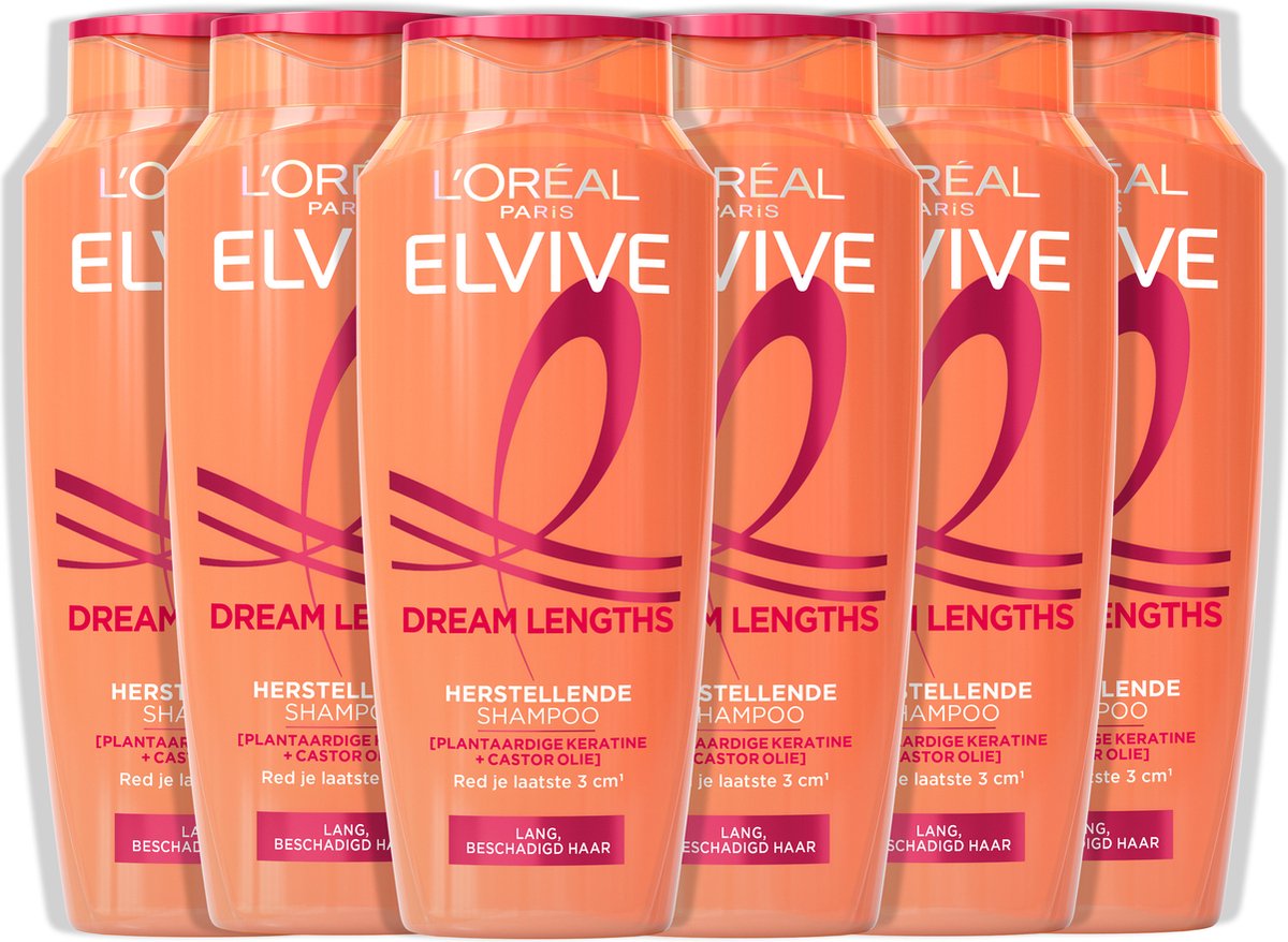 6x L'Oréal Elvive Dream Lengths Shampoo 250 ml