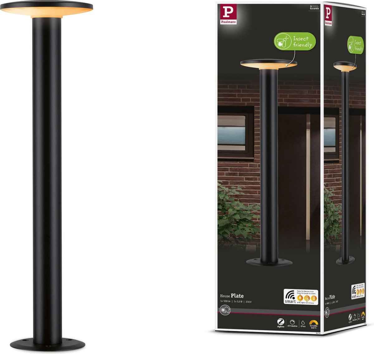 Paulmann 94755 Plate ZB 2200-3000K Wegverlichting LED 5.5 W Antraciet