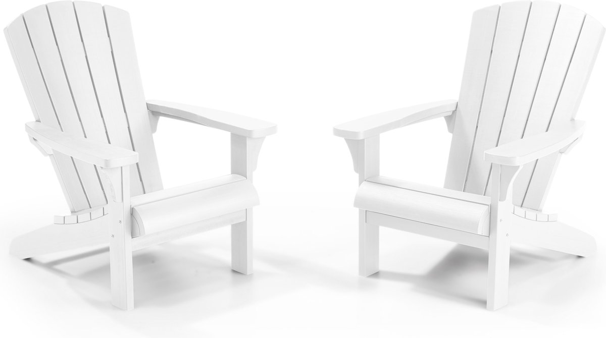 Keter Troy Adirondack Tuinstoel - set van 2 - 85x80x96.5cm - Wit