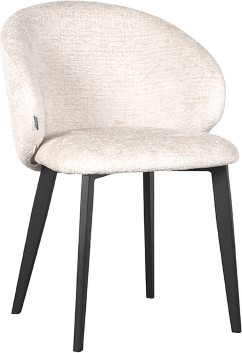 LABEL51 Eetkamerstoel Logan - Crème - Fluweel