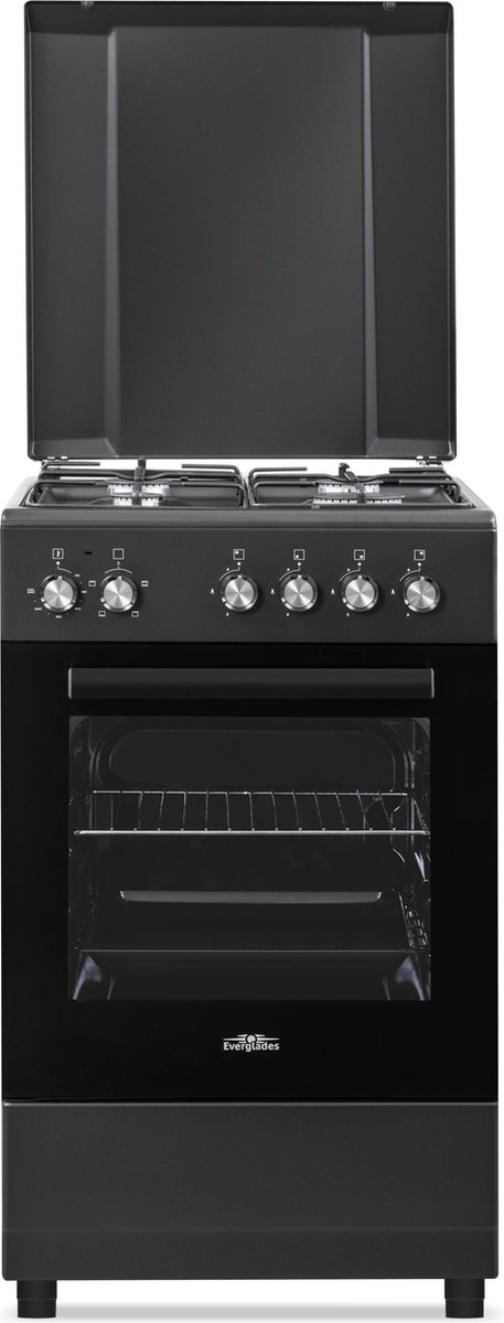 Everglades Evck5010 Zwart 50cm Gasfornuis