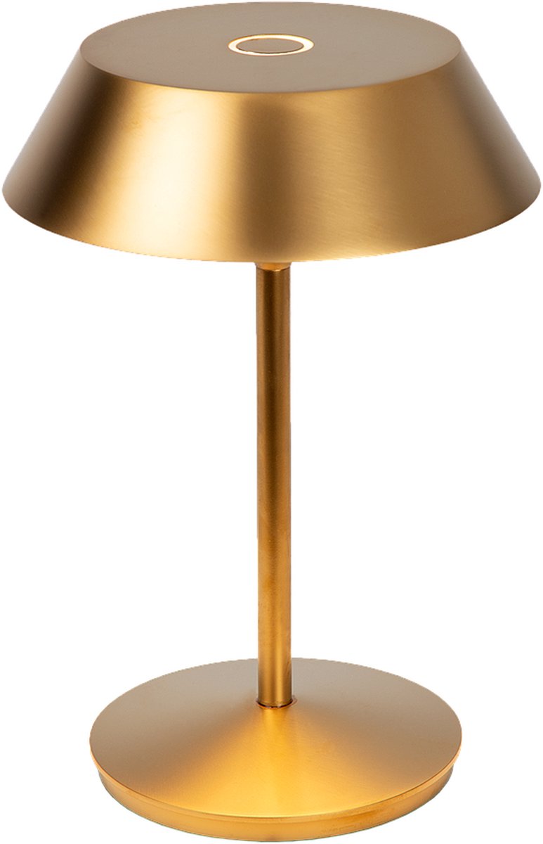 Atmooz Balto Tafellamp - Ø15 x H21,5 cm - Goud - Oplaadbaar
