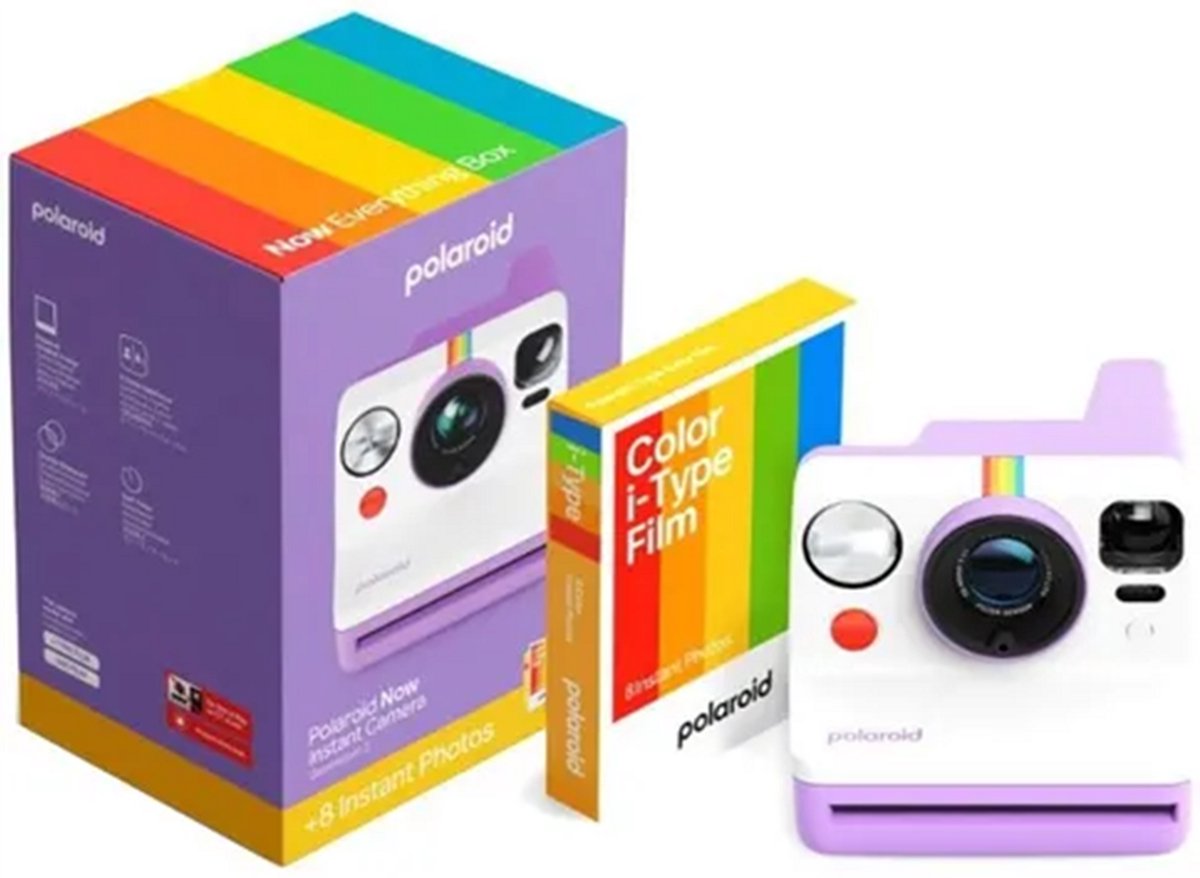 Polaroid Now Gen 3 Purple + Color Film Bundle