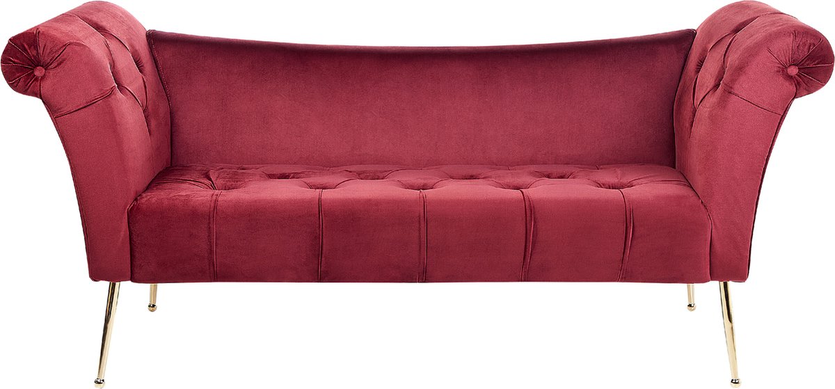Beliani - NANTILLY - Chaise longue - Rood - Fluweel