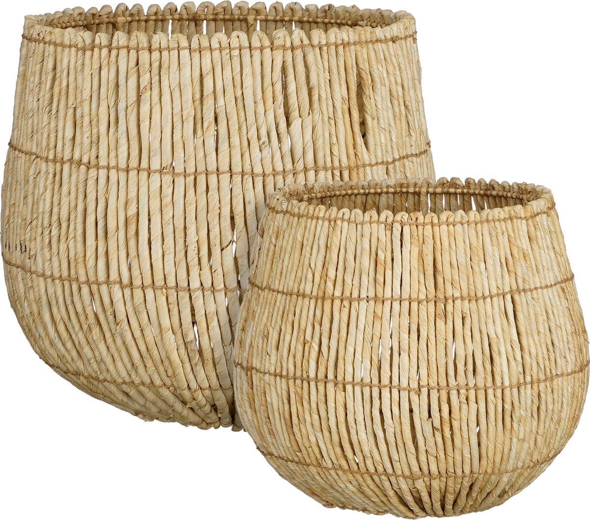 Mica Decorations Ronda Opbergmanden - H40 x Ø44 cm - Lichtbruin