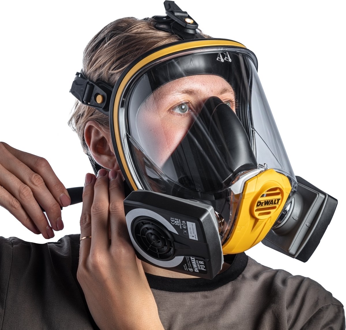 DeWalt DXIR1FFMMP3 Lichtgewicht Herbruikbaar Volgelaatsmasker Met P3 Filters - Maat M