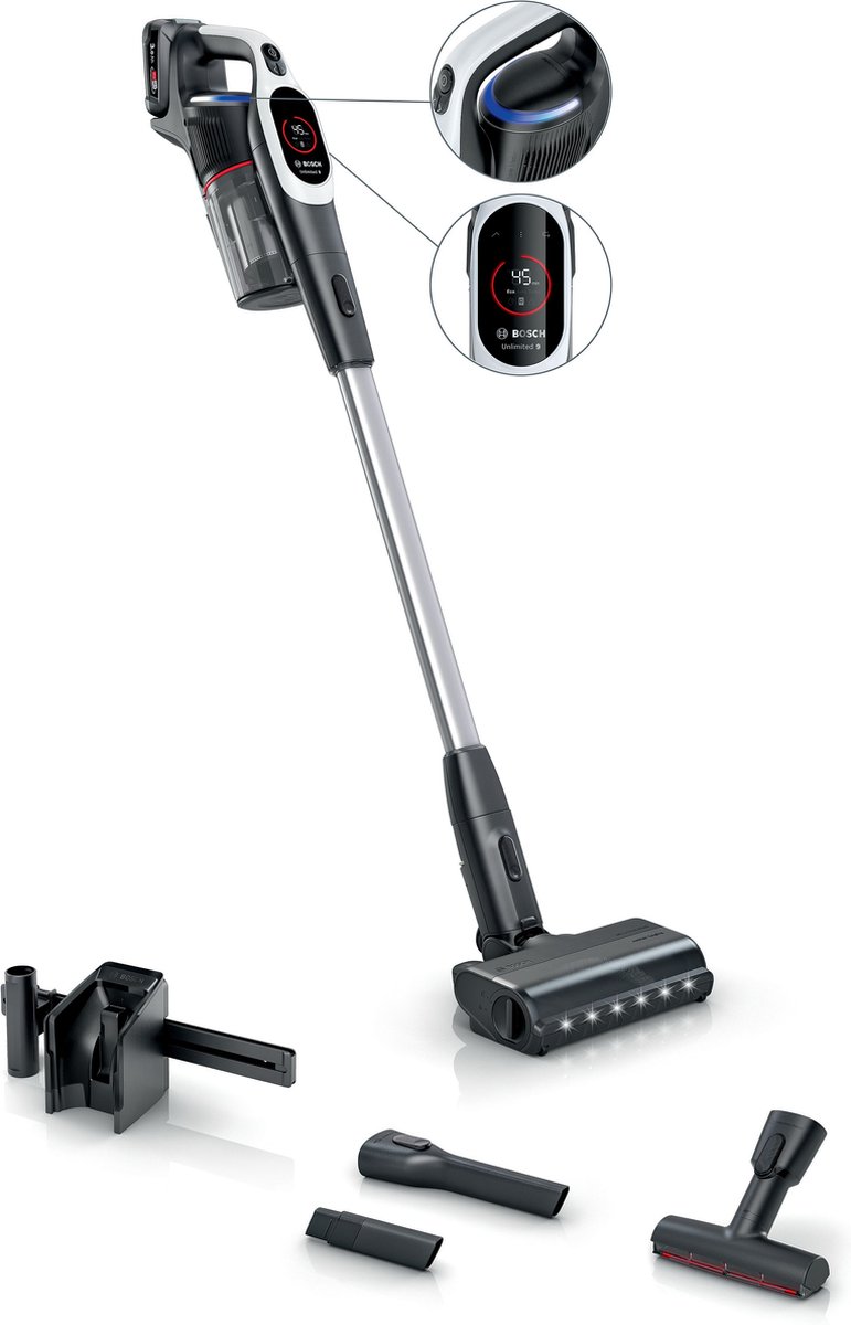 Bosch BBS931WBA Unlimited 9 Accu Steelstofzuiger Antraciet/Wit
