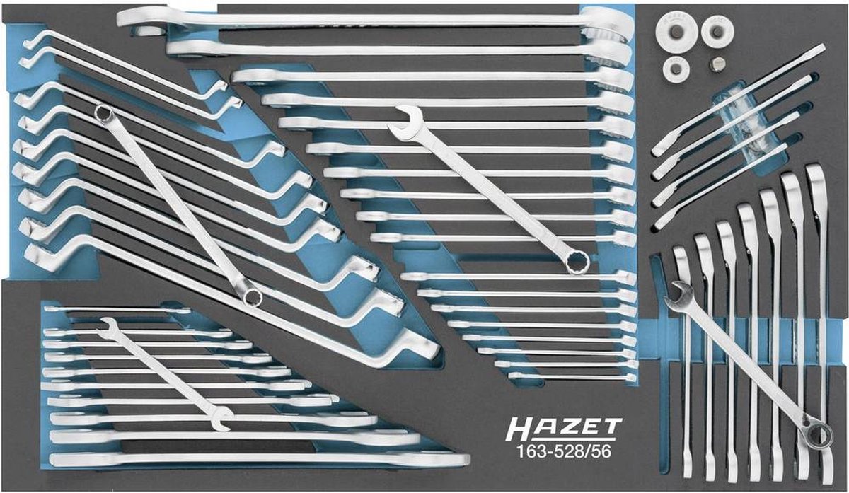 HAZET Sleutelgereedschapset 163-528/56 - Buiten-zeskant-profiel, Buitentwaalfkant tractieprofiel - 56-delig - 6 x 7 - 34 x 36