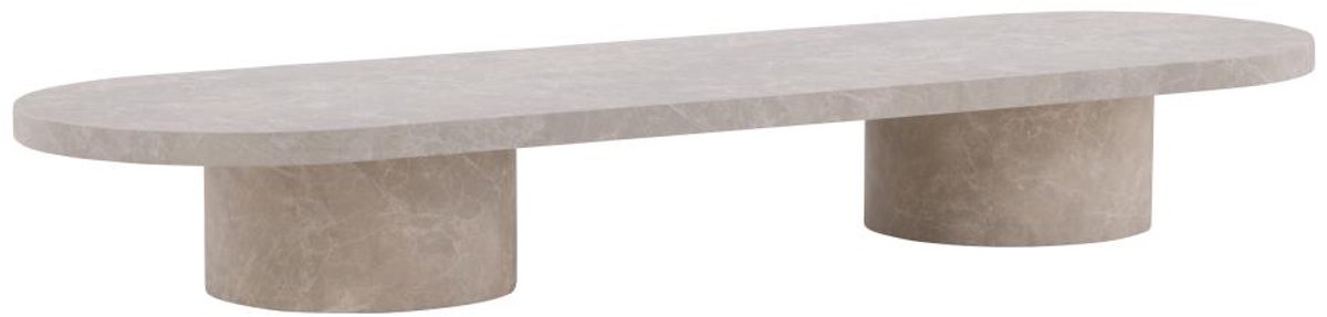 Svea - Antonio ovale salontafel - 60 x 190 cm - marmerlook