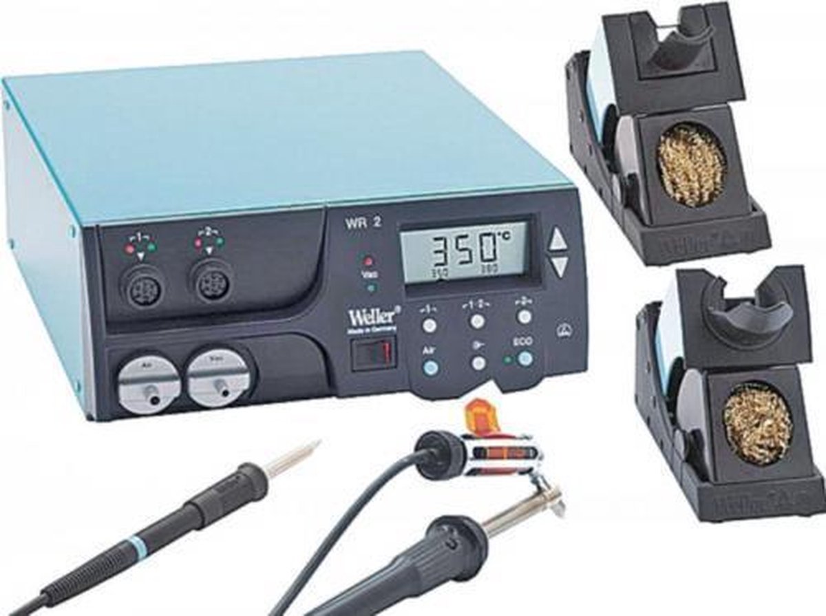 Weller WR 2002 Soldeer- en desoldeerstation Digitaal 250 W, 300 W 50 - 550 °C Incl. uitrusting, Incl. soldeerpunt, Incl. desoldeerzuigpomp