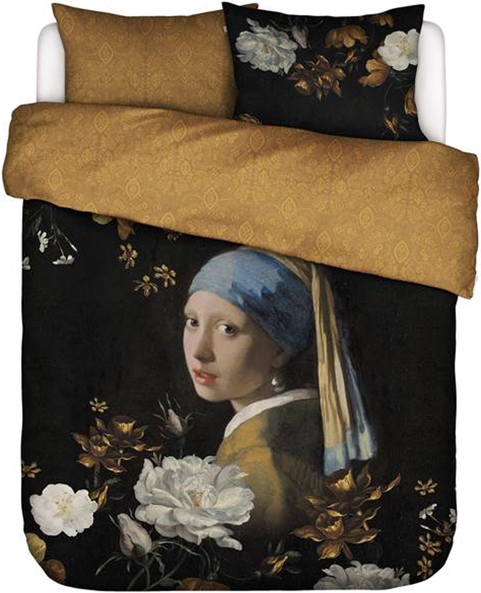 Essenza Floral Girl Dekbedovertrek 200 x 220 cm - Zwart
