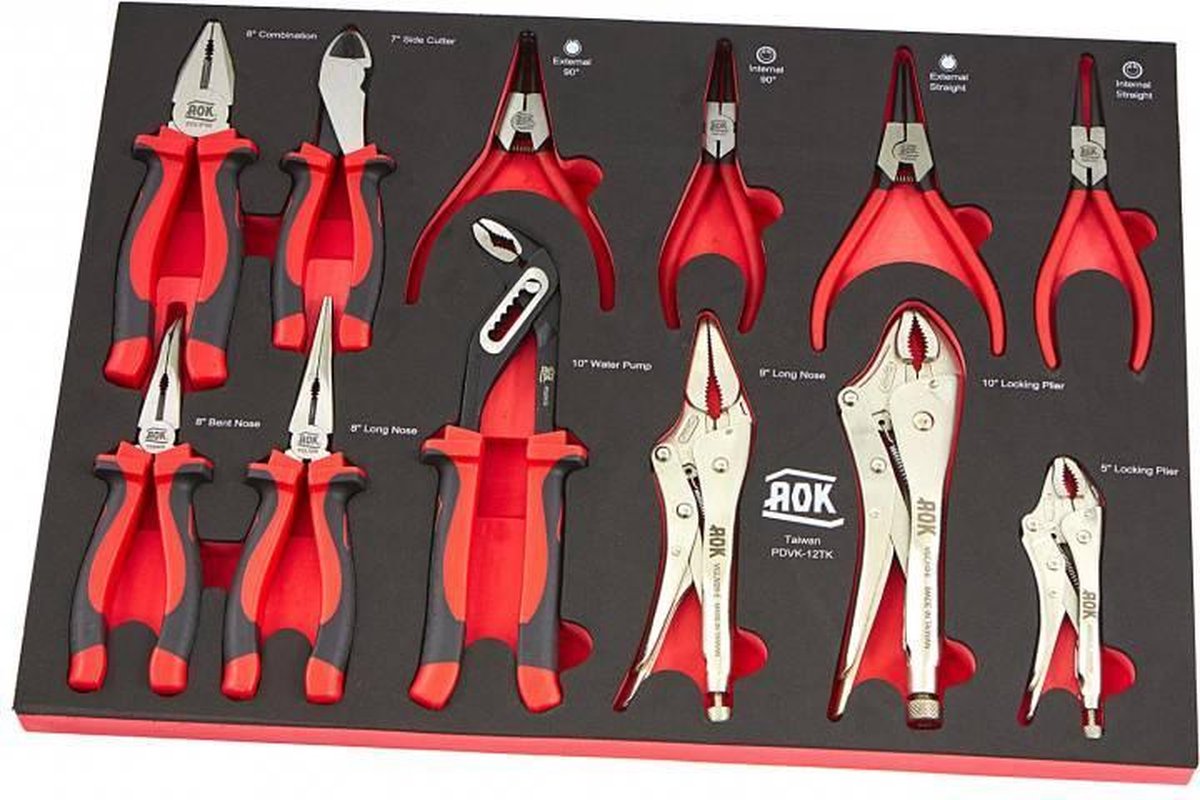AOK PROFI 12-delige tangenset FOAM inlay