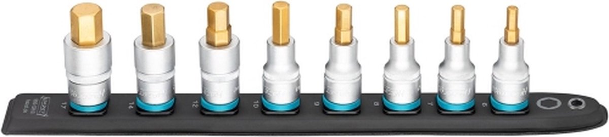 HAZET SmartRail · Flexibele kunststof opsteekstrip 986-SR/8 · 1/2 inch (12,5 mm) vierkant hol · Binnen-zeskant-profiel · 8-delig · 6 · 7 · 8 · 9 · 10