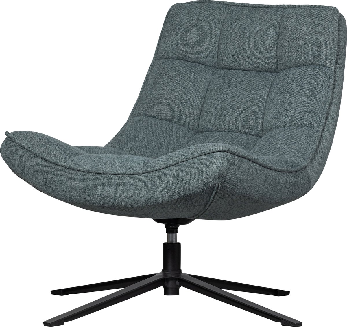WOOOD Maudi Draaifauteuil - Polyester - Blue Stone - 84x74x86