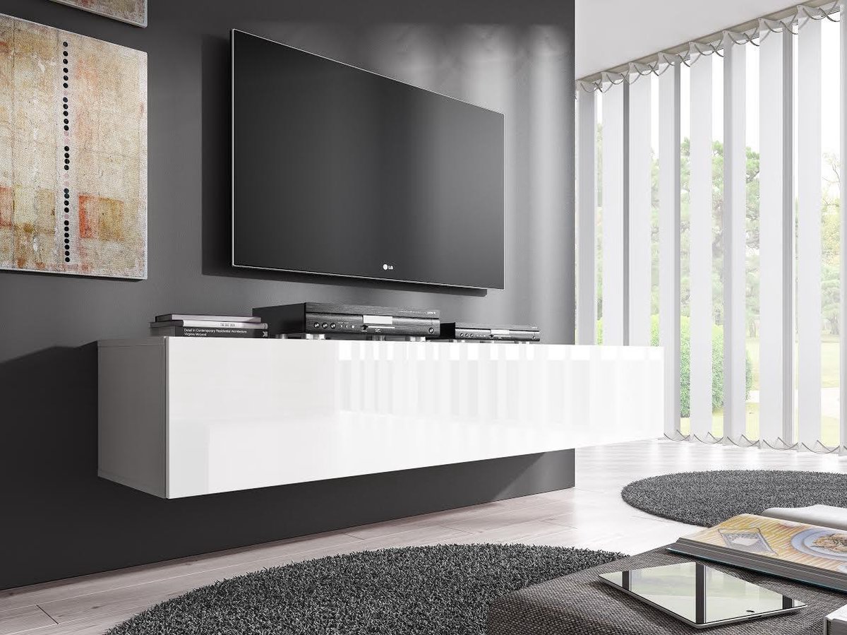 Meubella TV-Meubel Flame - Wit - 160 cm