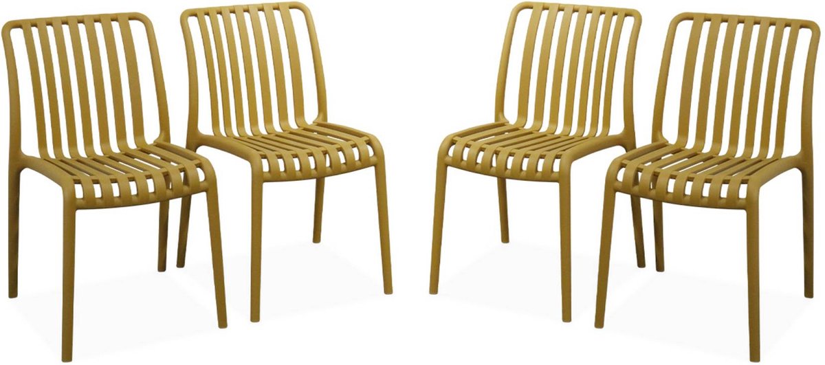 sweeek - Plastic tuinstoel, stapelbaar (set van 4)