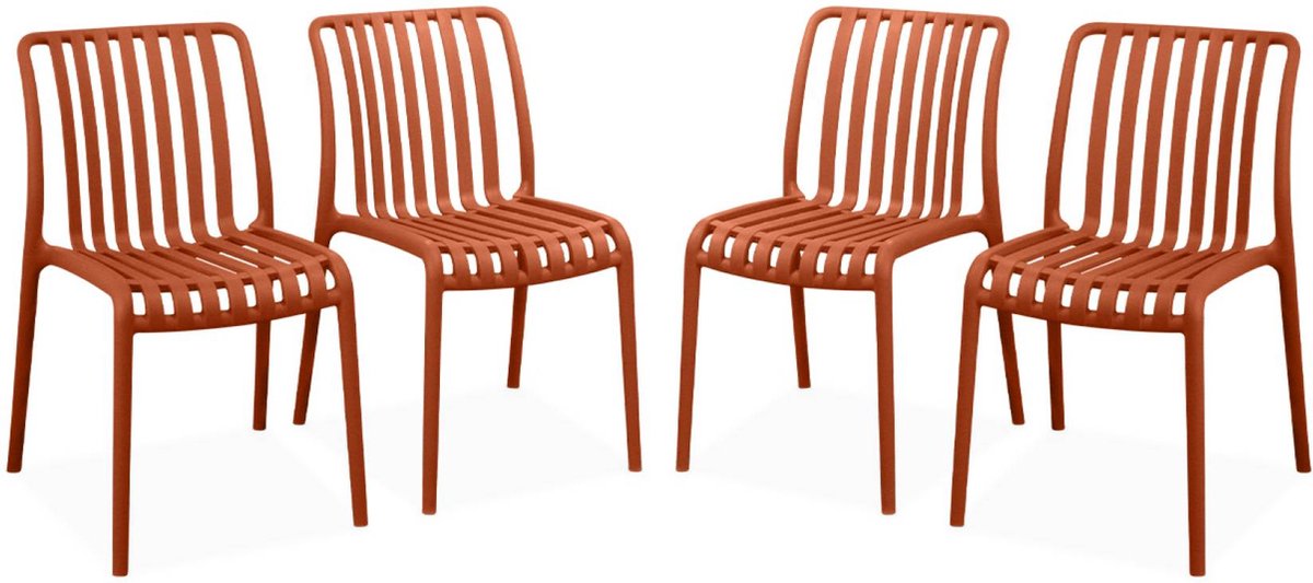 sweeek - Plastic tuinstoel, stapelbaar (set van 4)