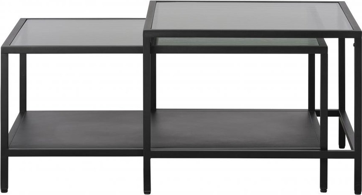 Nordic Home Olan glazen salontafel - zwart