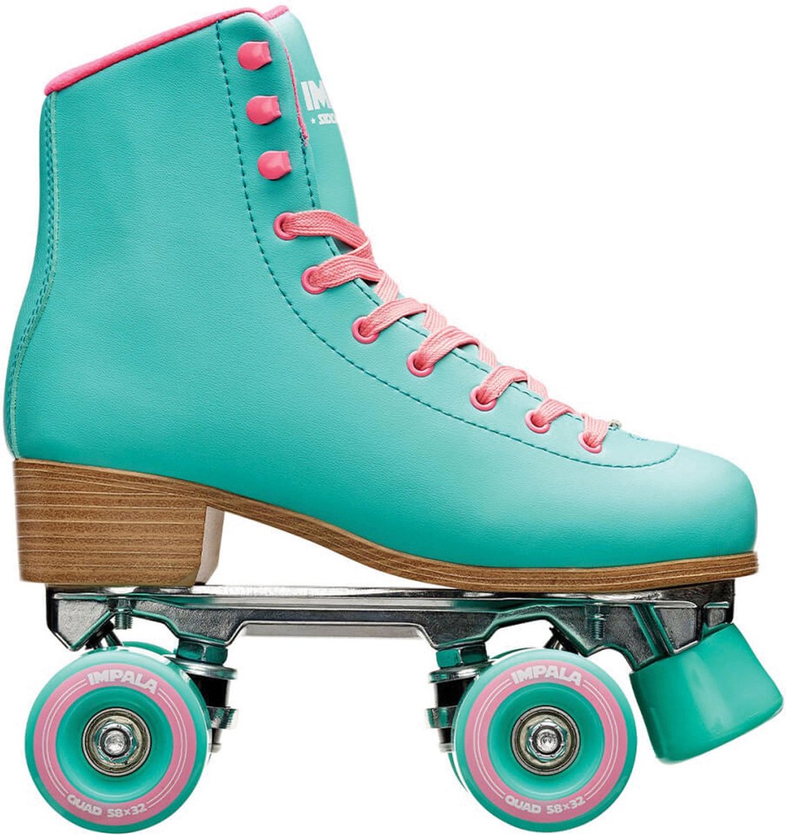 Impala Rolschaatsen - Vierling Skate - Aqua/Roze - Impala - 41 - Rolschaatsen