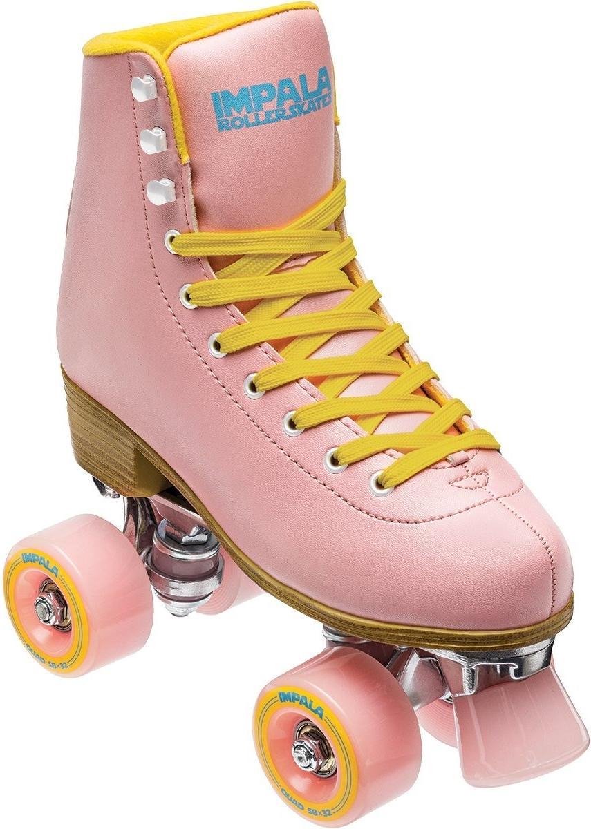 Impala Rolschaatsen - Vierkant Skate - Roze/Geel - Impala - 35 - Rolschaatsen