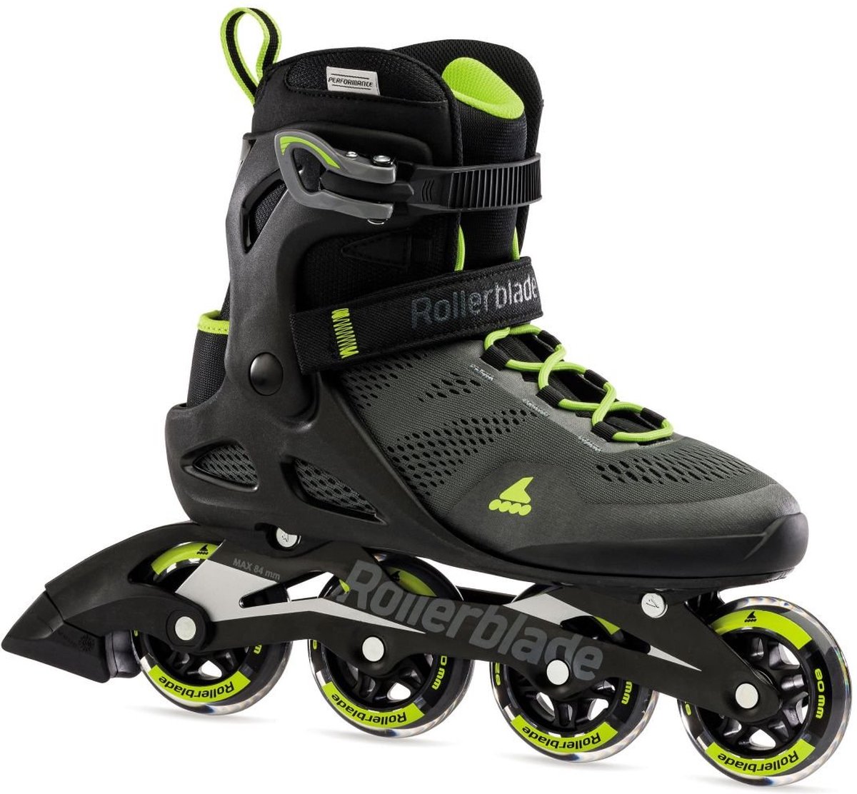 Rollerblade Rolschaatsen - Macroblade 80 - Black/Limoen - Rollerblade - 42 - Rolschaatsen