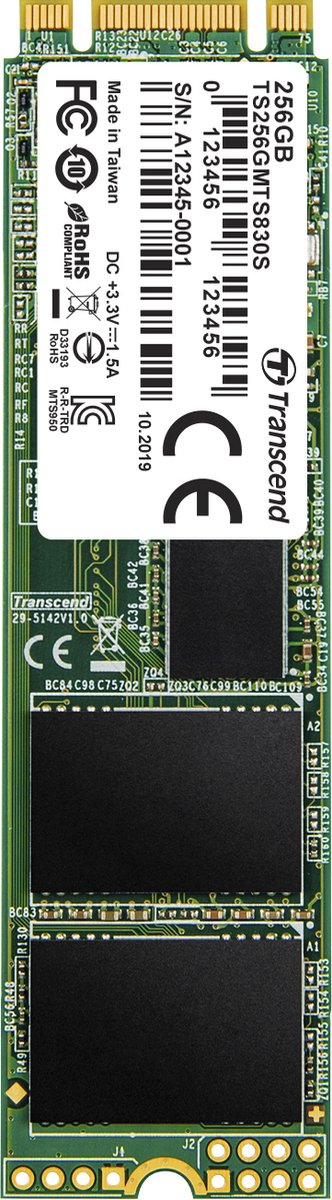 Transcend 830S SATA M.2 SSD 2280 harde schijf 256 GB M.2 SATA 6 Gb/s