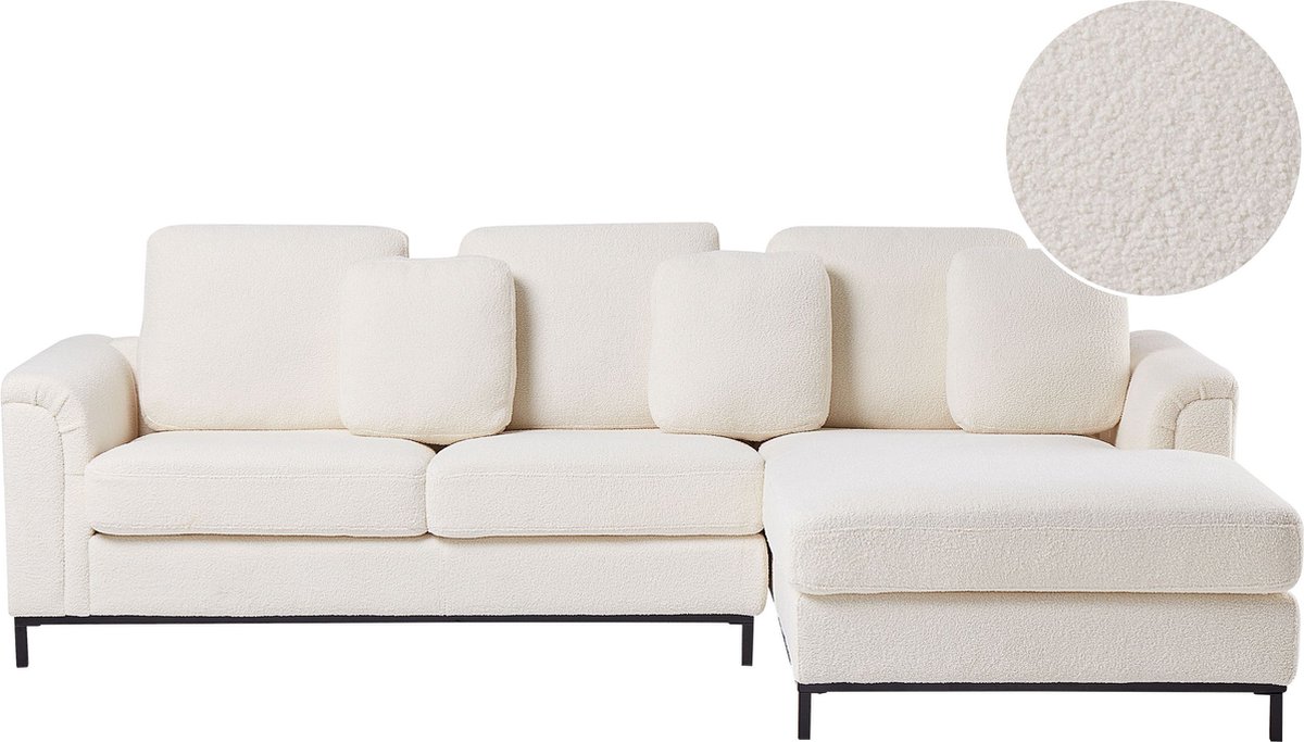 Beliani - OSLO - Hoekbank - Wit - Linkerzijde - Bouclé