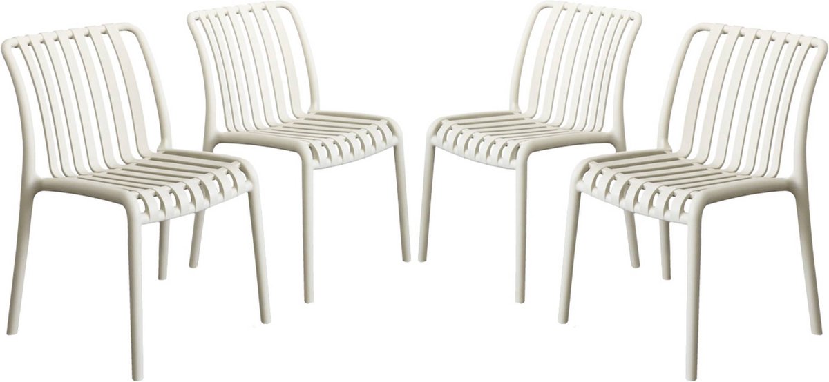 sweeek - Plastic tuinstoel, stapelbaar (set van 4)