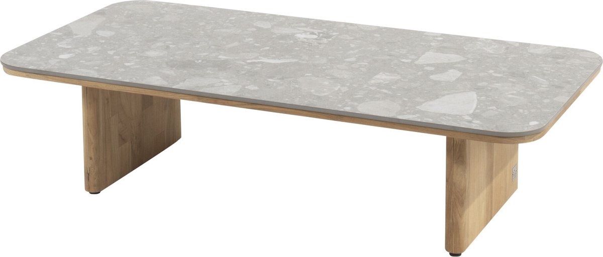 Lucas salontafel teak 120 x 60 x 30 cm Met keramiek terrazzo tafelblad 4SO - 4so
