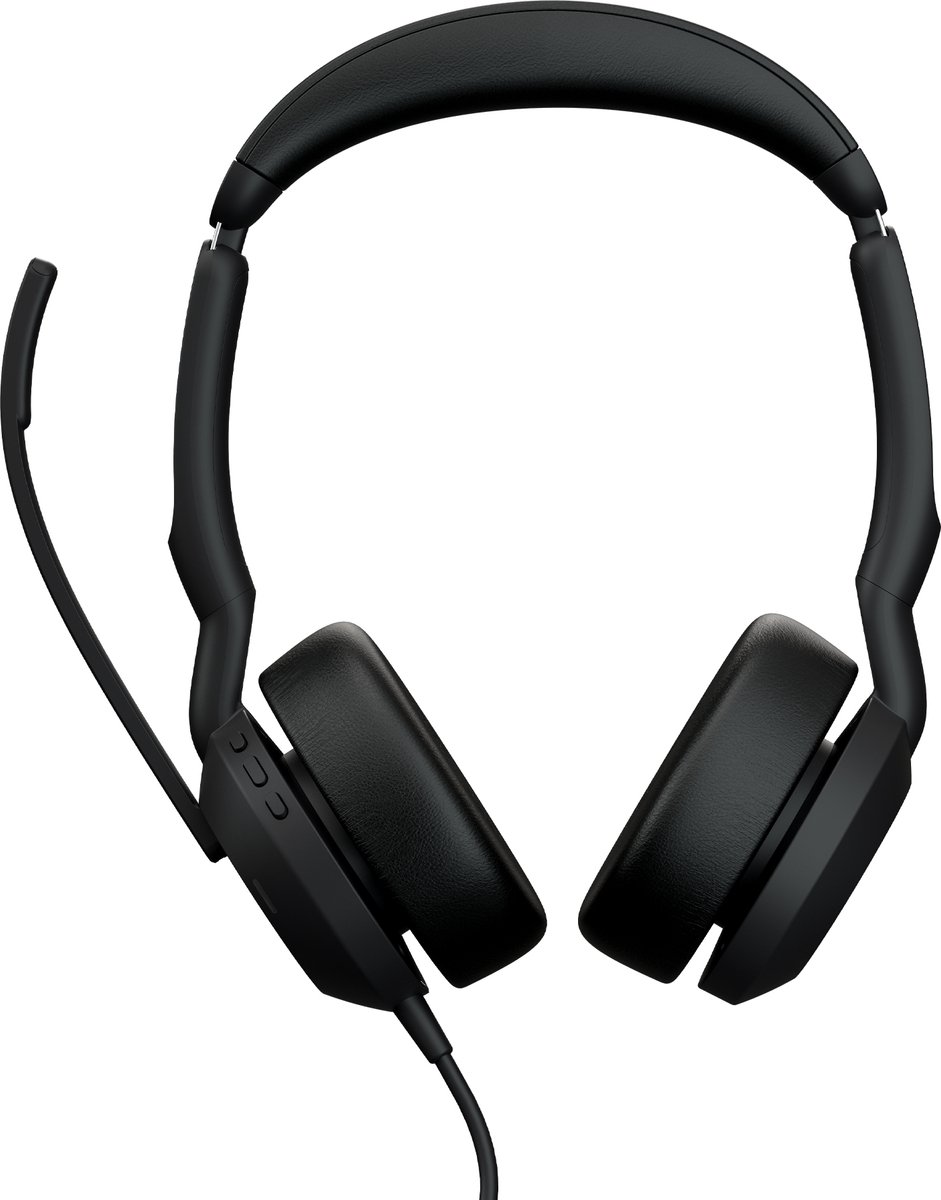 Jabra Evolve2 50 MS Stereo Over Ear headset Computer Kabel Stereo Zwart Noise Cancelling, Ruisonderdrukking (microfoon)