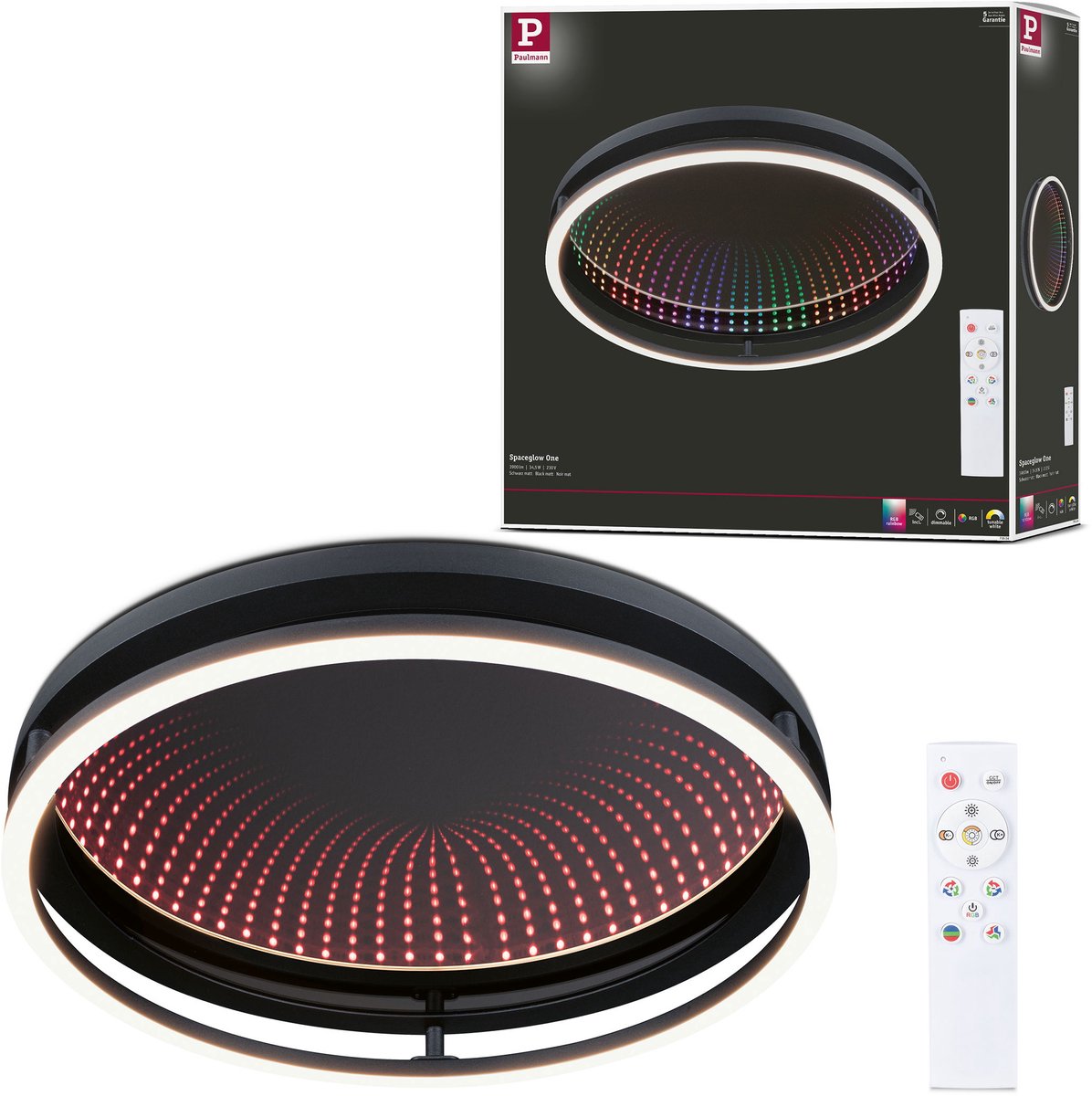 Paulmann 71056 Spaceglow LED-plafondlamp LED 34.5 W Zwart (mat)