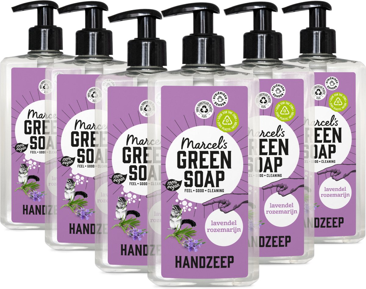 6x Marcel's Green Soap Handzeep Lavendel&Rozemarijn 500 ml
