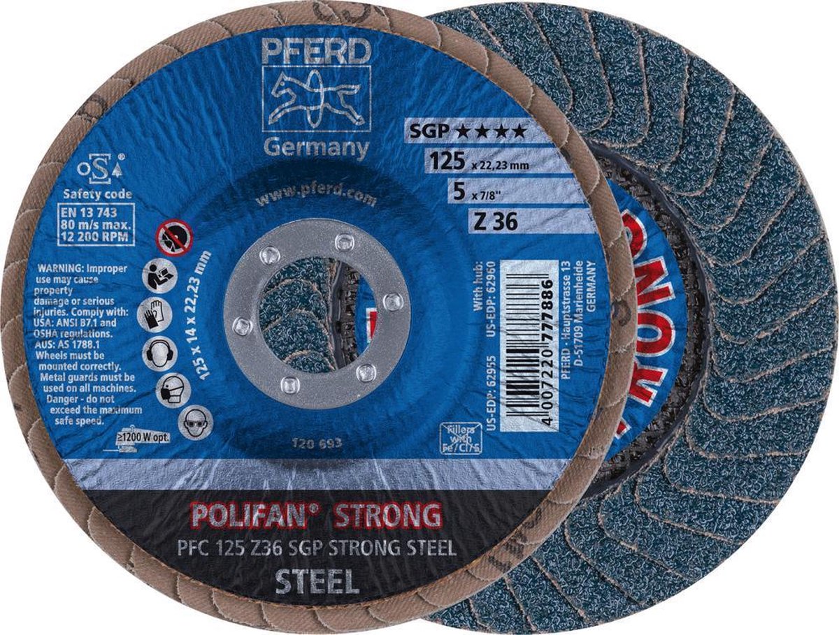 PFERD 67788125 Z Sgp Strong Steel Lamellenschijf Diameter 125 mm 10 stuk(s)