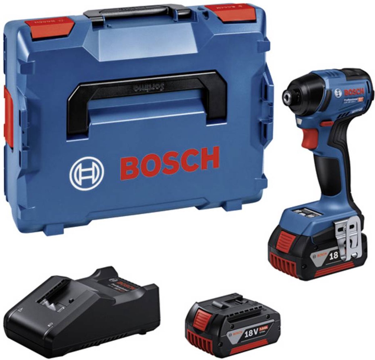 Bosch Professional GDR 18V-220 C 06019L6003 Slagmoersleutel Incl. 2 accus, Incl. lader, Incl. koffer