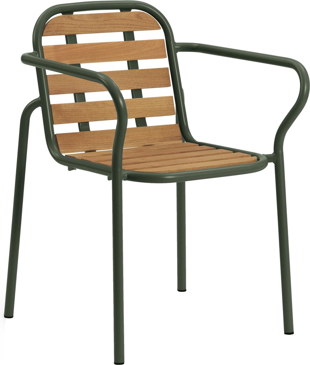Normann Copenhagen Vig Wood Tuinstoel Met Armleuning Donkergroen
