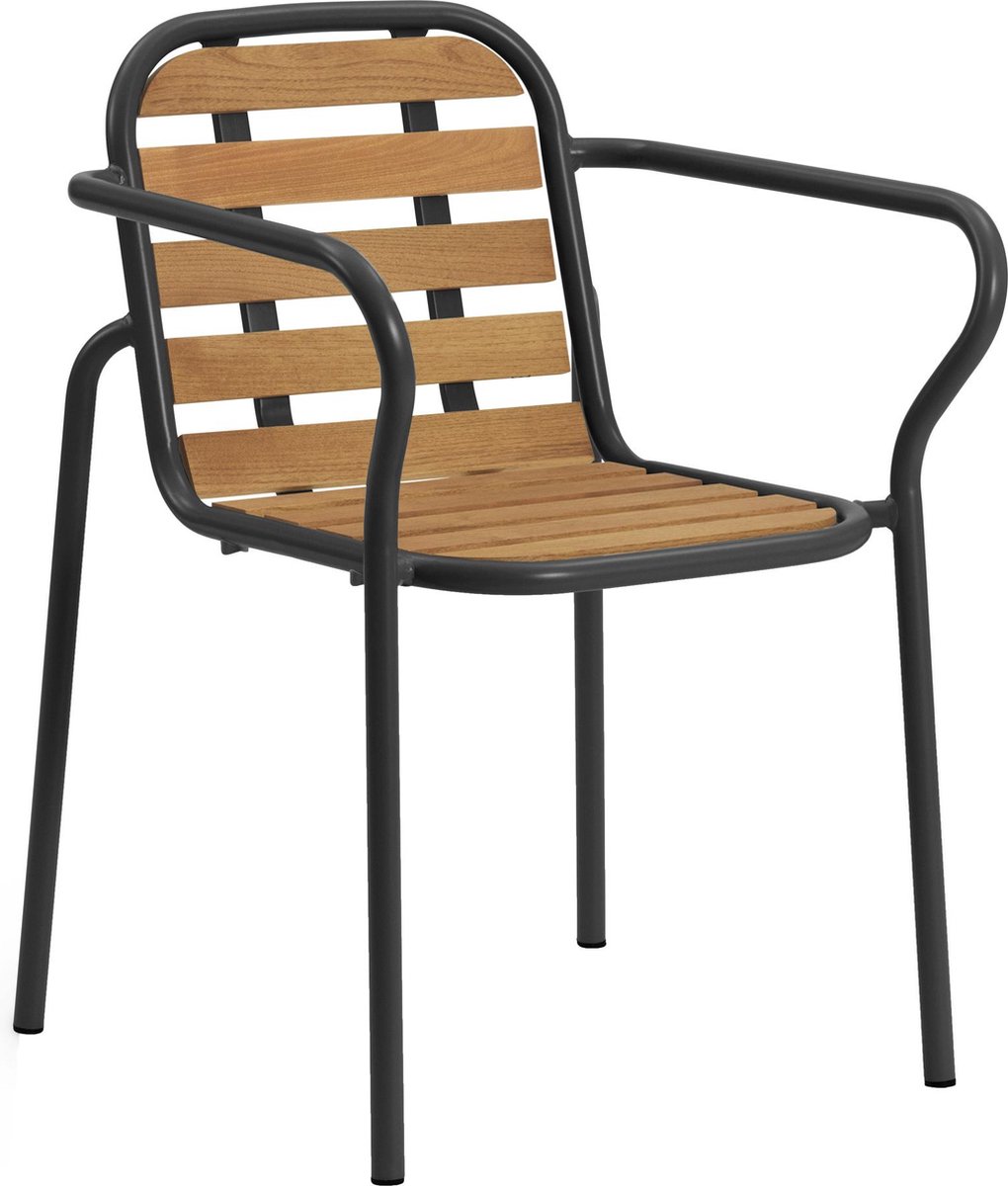 Normann Copenhagen Vig Wood Tuinstoel Met Armleuning Zwart
