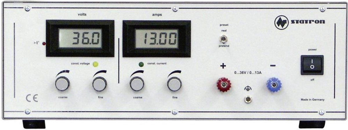 Statron 3252.1 Labvoeding, regelbaar 0 - 36 V/DC 0 - 13 A 468 W Aantal uitgangen: 1 x