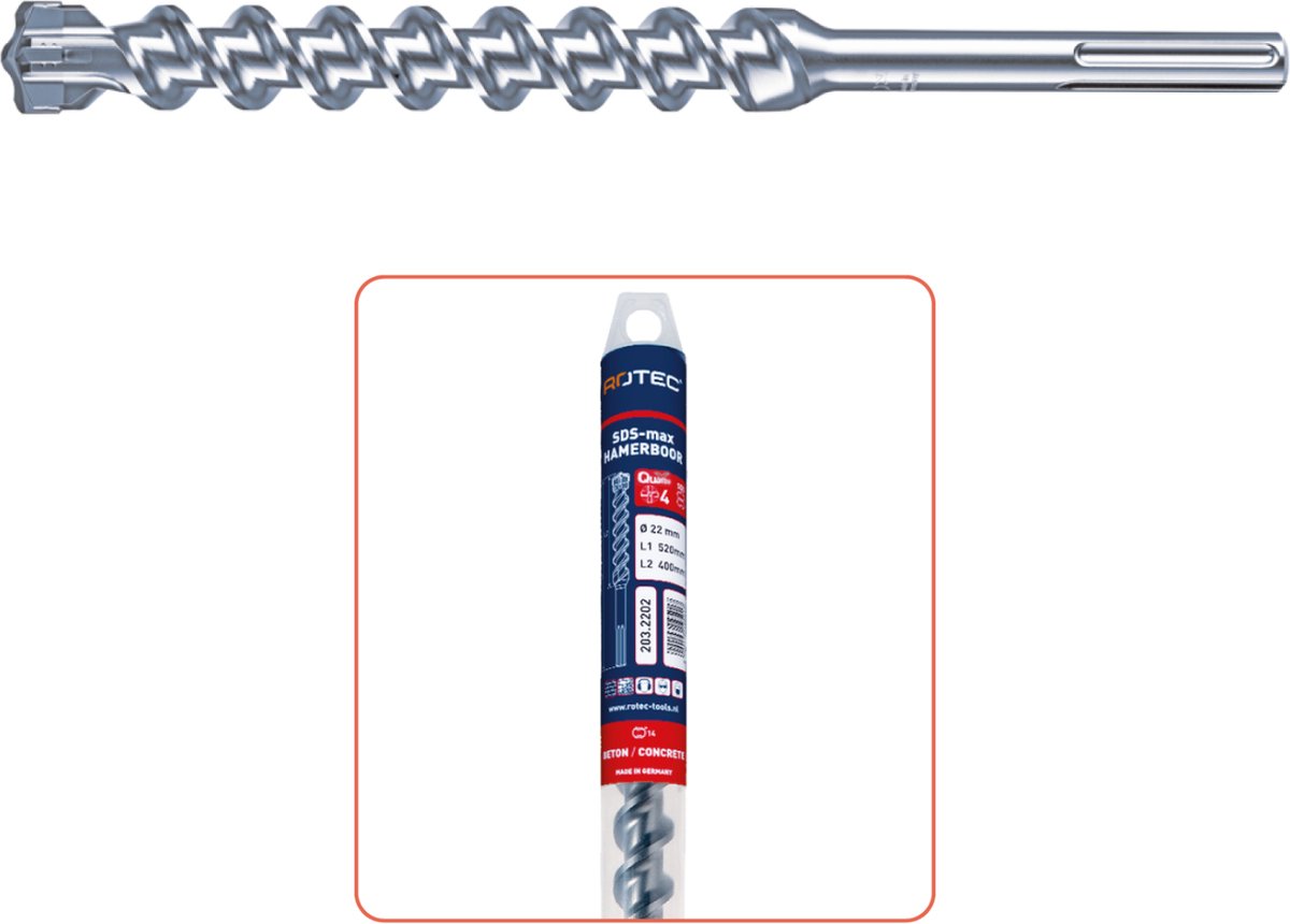 Rotec Hamerboren SDS-MAX 'Zentro' 16,0x800/920 mm - 2031604 - 203.1604